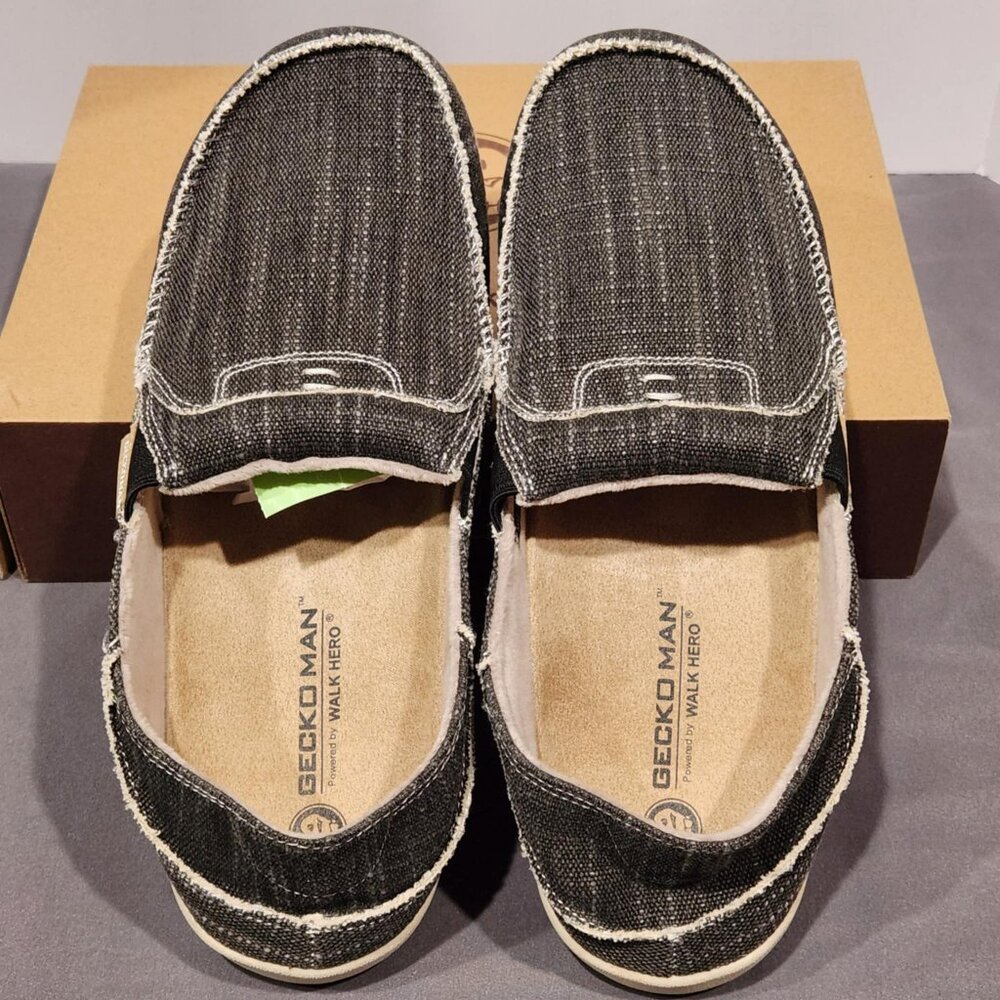 Gecko Man Men’s Black Slip-On Shoes Size 12 | Casual Loafers | NIB
